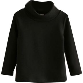 Toddler Boys Girls Turtleneck Tee | Long Sleeve Cotton Pullover Top | Soft Basic Undershirt | Solid Color Casual Outfit