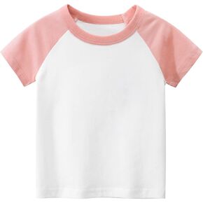 Toddler T Shirts Cotton Summer Tshirts Boys Girls Basic Tee Undershirts Short Sleeve Color Block Baby Boy Clothing Set