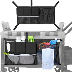 Stroller Wagon Cargo Net, Wagon Accessories Organizer Compatible with WONDERFOLD W-Series Models, Large Capacity Mesh Cargo Storage Bag with Sorting Pockets Compatible with Keenz Wagon