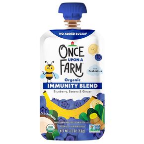 Once Upon a Farm Organic Blueberry, Banana & Ginger Immunity Blend Pouch, 3.2oz