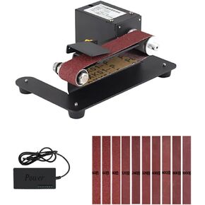 Grinder，250W Mini Belt Sander Electric Bench Grinder Sanding Machine 7 Speed Adjustable Control Small Grinder Sharpener Polisher Machine for DIY Woodworking Resin Jewelry Making Sharpener (Size : US