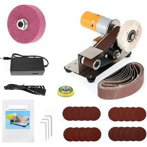 PUCHEN belt sander Mini Electric Belt Sander Polishing Machine Multifunctional Grinder Belt Sander 7 Gears Adjustable Cutter Edges Sharpener (Color : 220V), PUCHEN1234