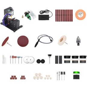 Grinder， 200W Mini Belt Sander Electric Sanding Polishing Grinding Machine Dry & Wet Grinding Sander Grinder Small Sand-belt Machine Stepless Speed Regulation with 10 Sanding Belts