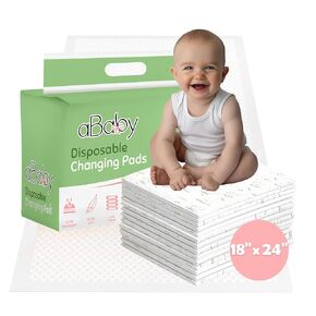 Disposable Changing Pads for Baby (50 Pack) Super Soft and Ultra Absorbent Baby Changing Pad - Leak Proof Diaper Changing Pads for Stress-Free Baby Diaper Changes - White
