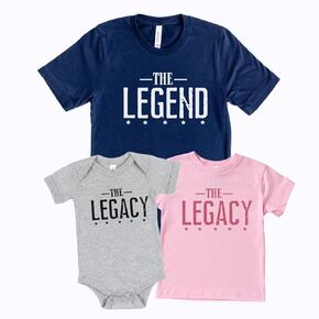 Legend And Legacy Shirts Fathers Day Gifts, Matching Shirts For Father And Newborn Son, Daddy Daughter Matching Outfits, Birthday Gift for Dad, New Dad Gifts, Daddy And Me, Toddler, Baby Boy, Girl.