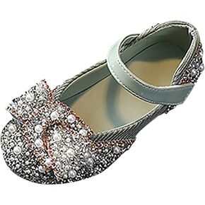 IWIHMIV Infant Mary Jane Shoes Princess Dress Up Non Slip Toddler Girls Slip On Soft Bottom Shoes