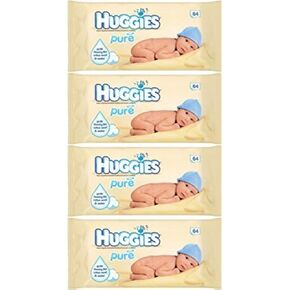 Huggies Pure Baby Wipes 56 Count (Pack of 4) 224 Wipes Total