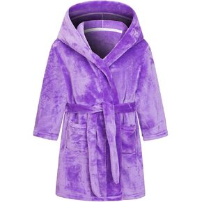 Kids 𝐒leepwear Baby Bath𝐫obes 𝗡ight 𝐑obe Hooded 𝐏ajamas Toddler Warm Solid Flannel Comfort Cozy Girls 10