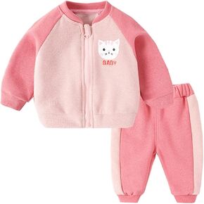 Winter Clothes for Baby Boys' Sweatshirt Sweatpants 2Pcs Outfits Cute Long Sleeve Zip up Jacket Pants Clothes Set