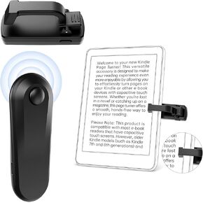 First No Text Blocking Remote Control Page Turner for Kindle Paperwhite,Silent Clicker Page Turner,Kindle Accessories for iPad/Tablets(Just Reading),Camera & Selfie Shutter