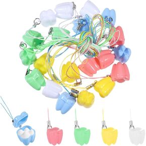 20 Pcs Tooth Necklace Boxes for Lost Teeth Organizer, Cute Plastic Tooth Holder Cases Baby Milk Teeth Storage Case, Colorful Tooth-Fairy Box for Kids Keepsake Ornaments Accessories