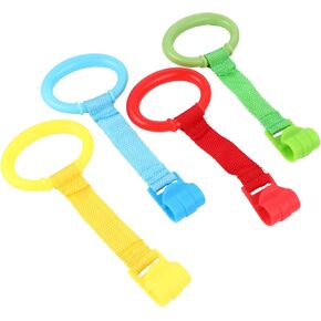 IMIKEYA 4Pcs Playpen Pull Up Rings for - Colorful Assistants for Standing and Walking Training