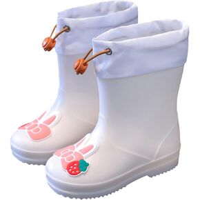Toddler Boys Girls Rain Boots Kids Children Insulated Liner Rubber Rain Fashion Cute Cartoon Galoshes
