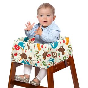 Shopping Cart Cover for Baby, Waterproof Portable Carton Style Baby Safety Cart Cover with Carry Bag for Supermarket Restaurant Highchairs Swings Toddler Infant (Satellite Pattern)