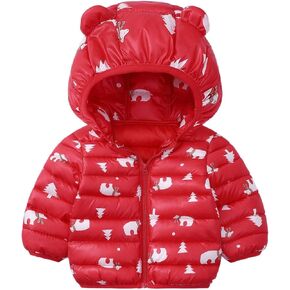 Bear Ears Shape Fleece Warm Hoodies,Toddler Zip-up Light Jacket Sweatshirt Outwear for Baby Boys Fuzzy