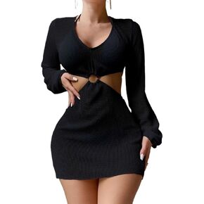 ملابس السباحة تستر فوق شاطئ الصيف O-Ring Cover Cover Up Dress