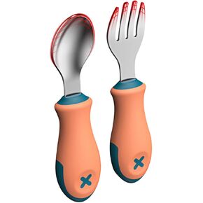 1 Set Spoon Stainless Steel Fork Creative Cartoon Design for Dining Portable Tableware for Training