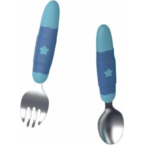 BESPORTBLE 1 Set Stainless Steel Cartoon Fork and Spoon Portable Cutlery for Ergonomic Design Lightweight and Durable Utensils for Healthy Eating