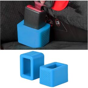 BELOMI 2 Pack Seat Belt Buckle Holder, Easy Access to The Buckles of Rear Seats, Silicone Seat Belt Buckle Booster Suitable for Kids, Car Seatbelt Holder Makes Receptacle Upright Buckling (Blue)