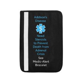Addison's Disease Seat Belt Cover, Medical Alert, Medical Information, Seat Belt for Family, Be