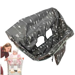 Shopping Cart Cover for Baby - 65x42cm 2-In-1 Baby Shopping Trolley Cart Cover - Machine Washable Baby Trolley Cover - Shopping Trolley Cover for Various Sized Shopping Carts and Dining Chairs
