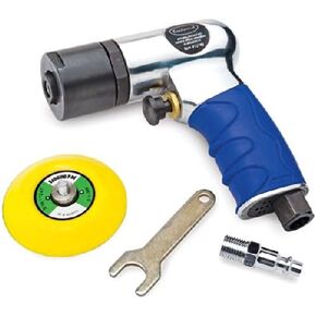Eastwood 3 in. Pistol Grip Mini Air Sander Dual Action Sander Polisher For Auto Body Work Cabinets Furniture