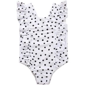Baby Girls Dresses, 0-5 Years Toddler Kids Baby Girls Dot Print Bikini One Swimwear Swimsuit Beachwear