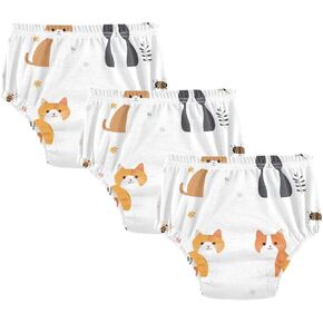 Baby Girls Potty Training Pants Leakproof Sleep Boxer Briefs Underwear Underwear Briefs for Toddler 2T Sweet Singapura Cats White