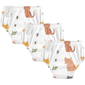Baby Girls Sleep Training Pants Leakproof Boxer Briefs Underwear Underwear Briefs for Kids 2T Singapura Cats White