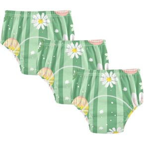 Little Girls Potty Training Underpants Soft Cotton Boxer Briefs Under Garment for Kids 2T Bowknot Daisy Egg Green
