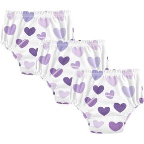 Baby Girls Potty Training Underwear Pants Leakproof Training Underpants Potty Training Underwear for Infant 2T Purple Heart Small