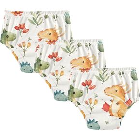 Little Girls Underwear Potty Training Absorb Water Bed Wetting Underpants Breathable Underwear for Toddler Girls 3T Funny Dragon Neutral Beige