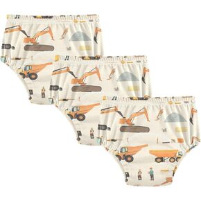 Baby Girls Potty Training Underpants Reusable Traing Underpants Underwear Briefs for Toddler Boys 5T Excavator Pattern Beige