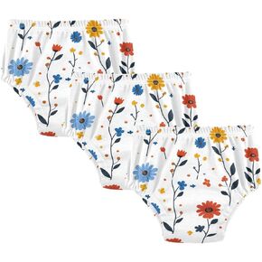 Baby Girls Underwear Potty Training Pants Absorb Water Overnight Training Pants Breathable Underwear for Kids 2T Sunflower Birds White