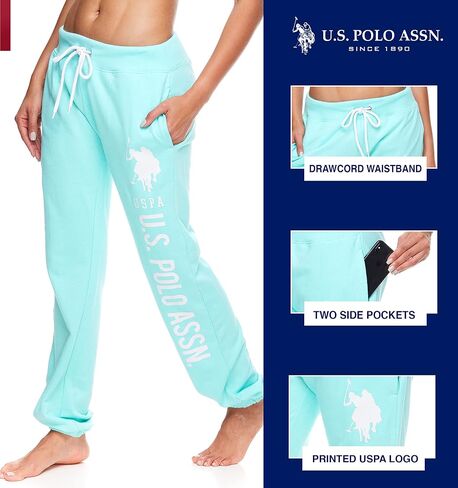 U.S. Polo Assn. Essentials Womens Sweatpants Joggers - French Terry Sweatpants - Womens Loungewear in Saudi Arabia