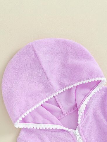 Toddler Kids Little Girl Swim Cover Up Towel Terry Swimsuit Wraps Zip Up Bathing Suit Short Beach Dress in Kuwait