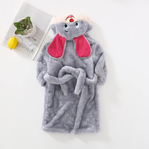 sfdgfhyf Toddler Little Boys Girls Hooded Bath𝐫obe Warm Flannel Spa 𝗥obe Bunny Dress 𝐍ightgown Fleec𝐞 Boys in Saudi Arabia