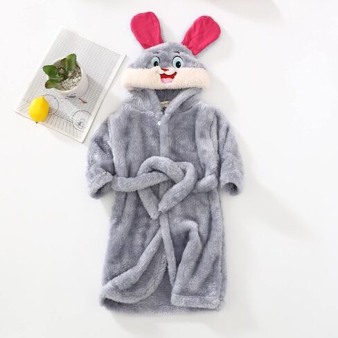 sfdgfhyf Toddler Little Boys Girls Hooded Bath𝐫obe Warm Flannel Spa 𝗥obe Bunny Dress 𝐍ightgown Fleec𝐞 Boys in Saudi Arabia