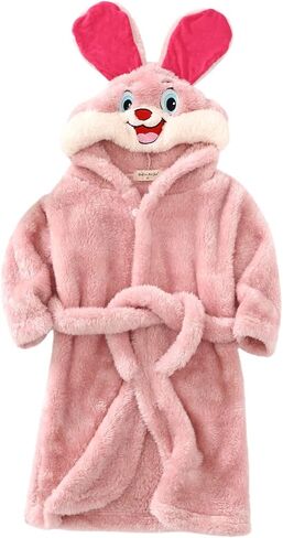 sfdgfhyf Toddler Little Boys Girls Hooded Bath𝐫obe Warm Flannel Spa 𝗥obe Bunny Dress 𝐍ightgown Fleec𝐞 Boys in Saudi Arabia