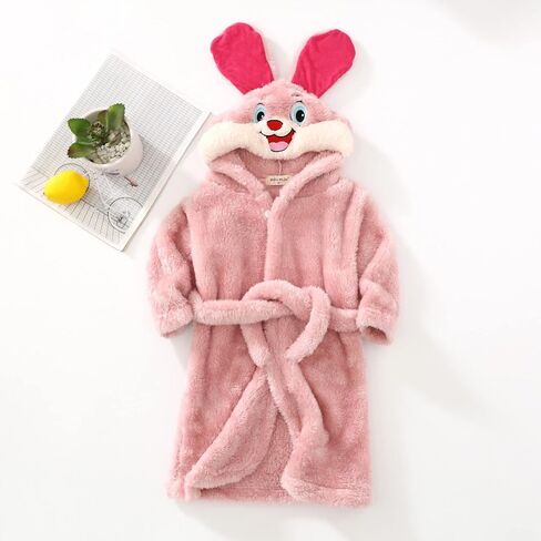 sfdgfhyf Toddler Little Boys Girls Hooded Bath𝐫obe Warm Flannel Spa 𝗥obe Bunny Dress 𝐍ightgown Fleec𝐞 Boys in Saudi Arabia