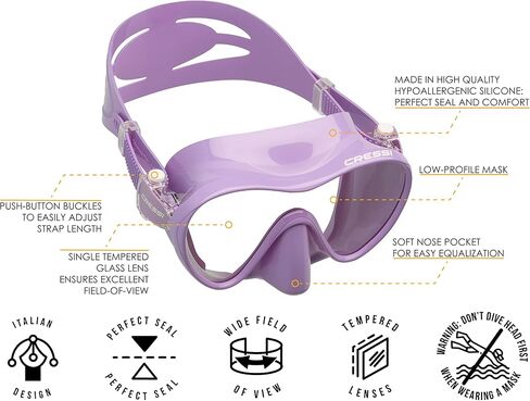 Cressi Italian Design Premium Tempered Glass Lens Frameless Scuba Snorkeling Dive Mask - Dry Snorkel - and Palau Short Snorkeling Fin and Snorkel Set Gear Bag, BKBL-SM in Saudi Arabia