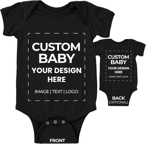 Custom Baby Bodysuit Design Your Own Body suit - Personalized Text Image - Baby Boy & Girl Newborn Romper in Saudi Arabia