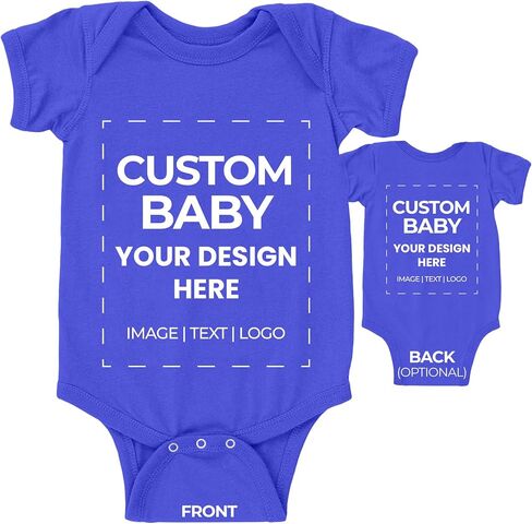 Custom Baby Bodysuit Design Your Own Body suit - Personalized Text Image - Baby Boy & Girl Newborn Romper in Saudi Arabia