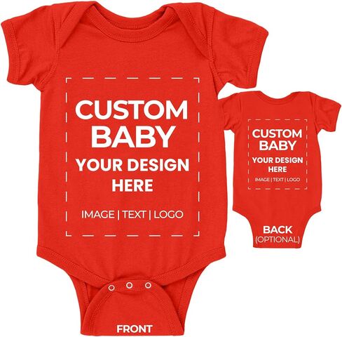 Custom Baby Bodysuit Design Your Own Body suit - Personalized Text Image - Baby Boy & Girl Newborn Romper in Saudi Arabia