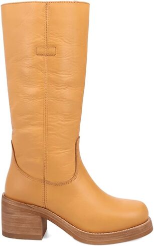 Dingo Womens Vagabond Round Toe Pull On Casual Boots Knee High Mid Heel 2-3" - Brown in Saudi Arabia