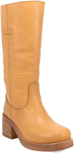 Dingo Womens Vagabond Round Toe Pull On Casual Boots Knee High Mid Heel 2-3" - Brown in Saudi Arabia