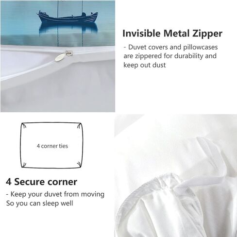 3Pcs Mountain Lake Eastern Ink Style Duvet Cover California King Bedding Sets, Gray Soft Microfiber Quilt Cover, 2 Pillow Cases for Boys Girls Toddler Kids Bedding in Saudi Arabia