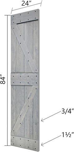 K Series 36in x 84in Smoky Gray Finished Solid Wood Barn Door with Hardware Track - Assembly Needed in Saudi Arabia