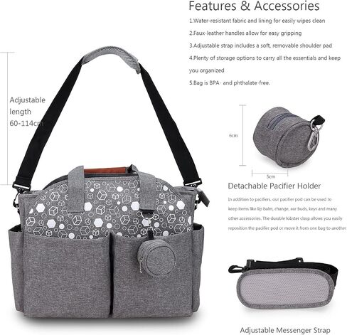 Waterproof Nappy Changing Bag Satchel Messenger Baby Bag Travel Large Diaper Tote Bag for Mom and Dad in Saudi Arabia
