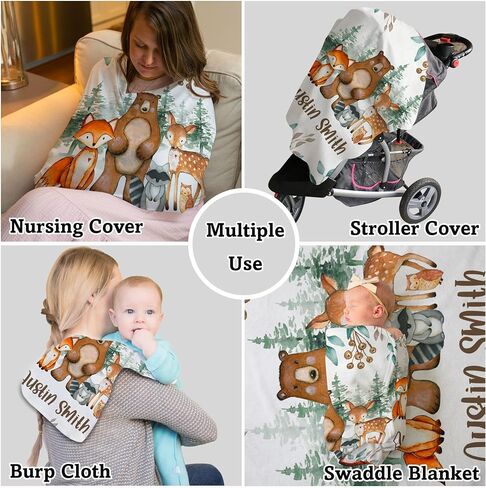 Arteaga Personalized Baby Phinkets for Boys ، بطانيات أطفال مخصصة للأولاد ، بطانية أطفال وودلاند ، أفضل هدية للطفل ، المولود الجديد ، الأم الجديدة ، الصوف الفخم الفائق ، 30'x40 '' in Kuwait